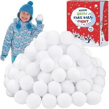 100 Pack Snow Toy Ball Kids 2 Inch Artificial Snow Fight Ball Set Realistic Fake