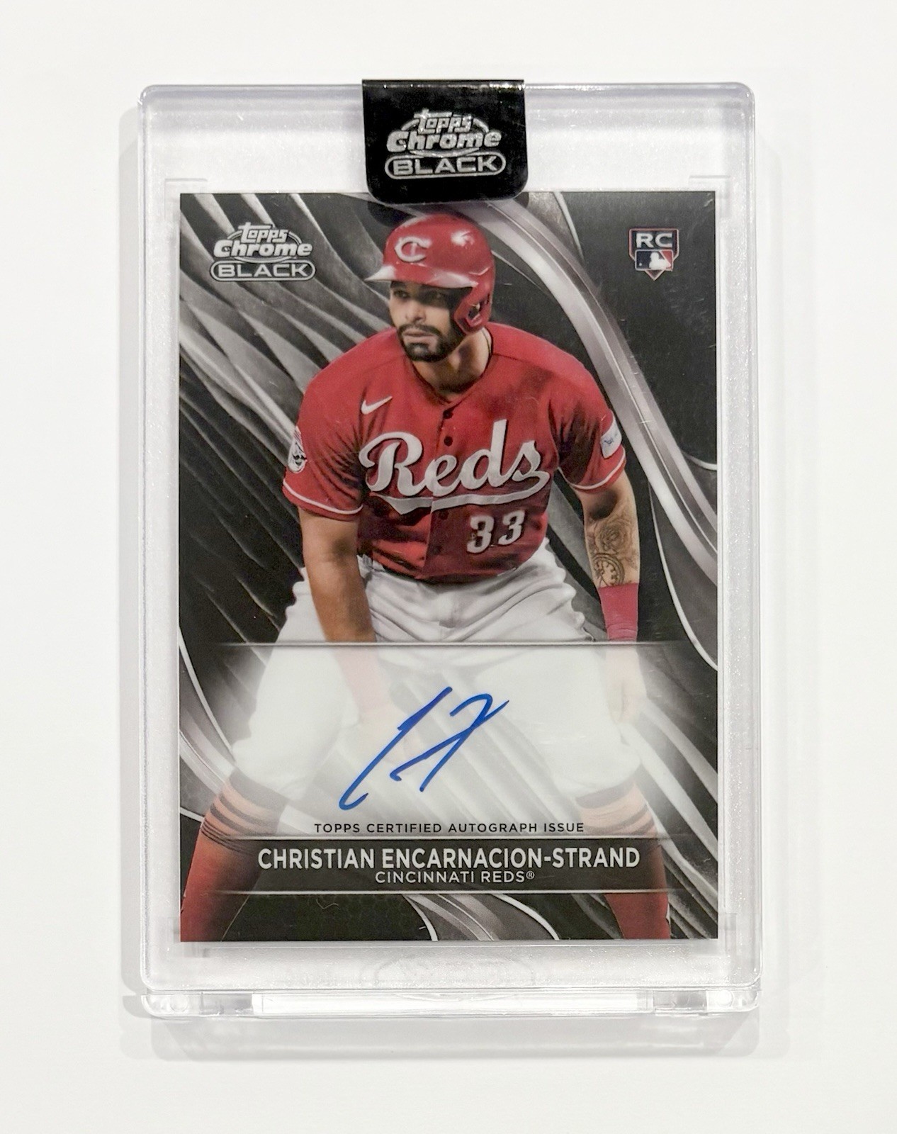 2024 Topps Chrome Black Christian Encarnacion-Strand Auto RC Rookie #CBA-CE Reds