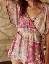 Free People Intimately Fp Oasis Romper Women Celestial Pink XS  Beach Boho