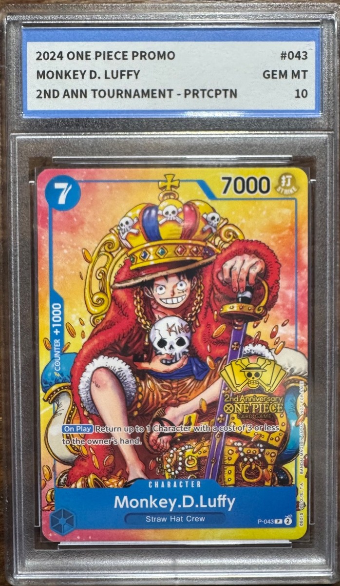 モンキー・D・ルフィ[P] プロモ P-043 英語版 2周年記念参戦 Monkey.D.Luffy (2nd Anniversary Stamped Promo) P-043 One