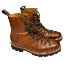 Grenson Brady Mens Hiking Boots Brown Tan Painted Leather Size 9G 111833