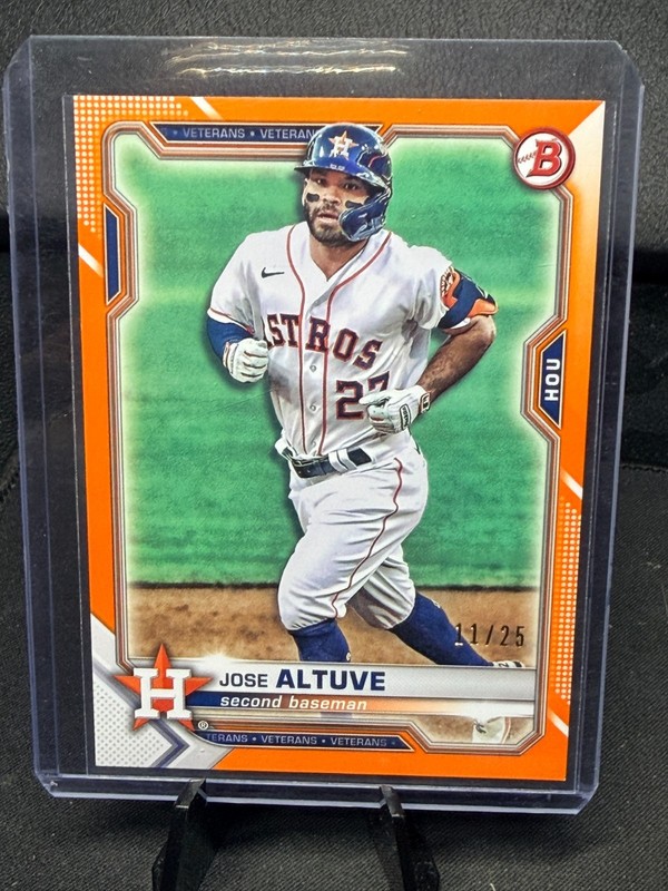 2021 Bowman Veterans Jose Altuve Card Houston Astros 11/25 MLB Baseball #84