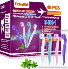 Mini Disposable Toothbrush, Pre-Pasted Toothbrushes with Toothpaste and
