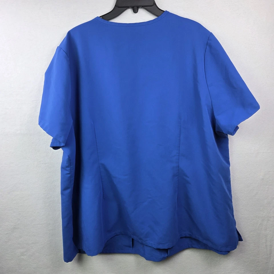 Figs Casma Scrub Top Women's Sz 5XL Blue Medical Vet Pockets Soft Stretch - Image 2 of 4