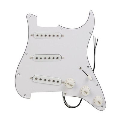 FLEOR Ceramic ST Guitar Pickups Loaded Pickguard Single Coil SSS 3ply White New