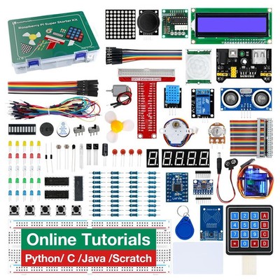 Super Starter Kit for Raspberry Pi 5/4/4B/3B/3B+,Python C Java AE327