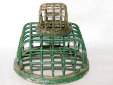 2 Vintage Iron Cage FLOWER FROGS, Green Paint DAZEY  VOGUE Flower Arranging, 3