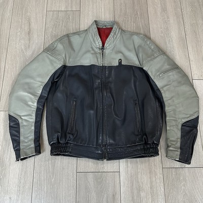 Bmw Motorrad by Stadler Vintage Herren Leder Motorrad Jacke XL blau grau