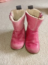 Girls pink size 5 toddler next fleece lined boots good condition