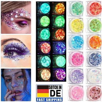 12 Farben Glitzer Gesicht Body Glitter, Meerjungfrau Glitzer Make Up, Festival