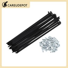 1 Set 12G 200mm Length Bicycle Spokes Nipple Carbon Steel Black Universal