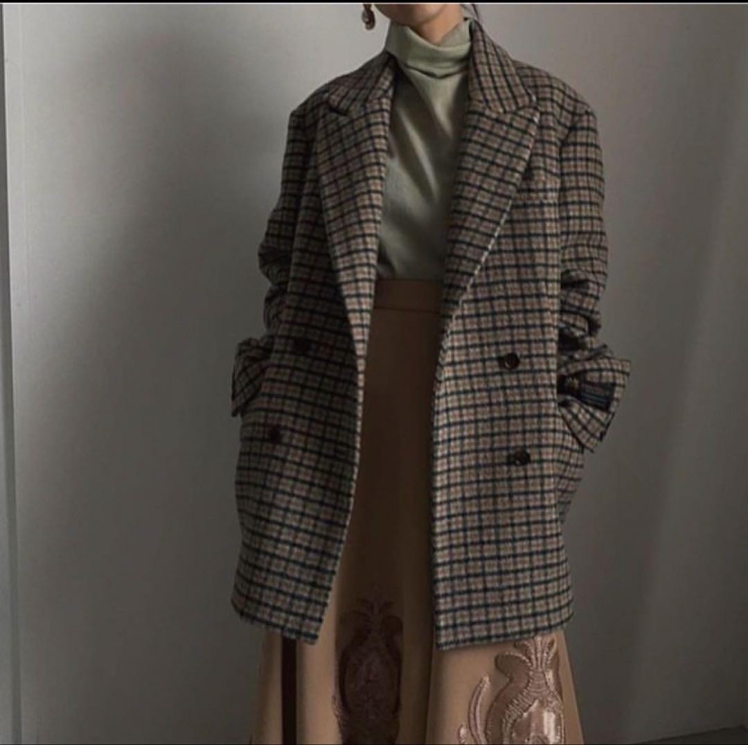 Ameri Vintage Plaid Wool Big Jacket -Warm Lightwe… - image 4