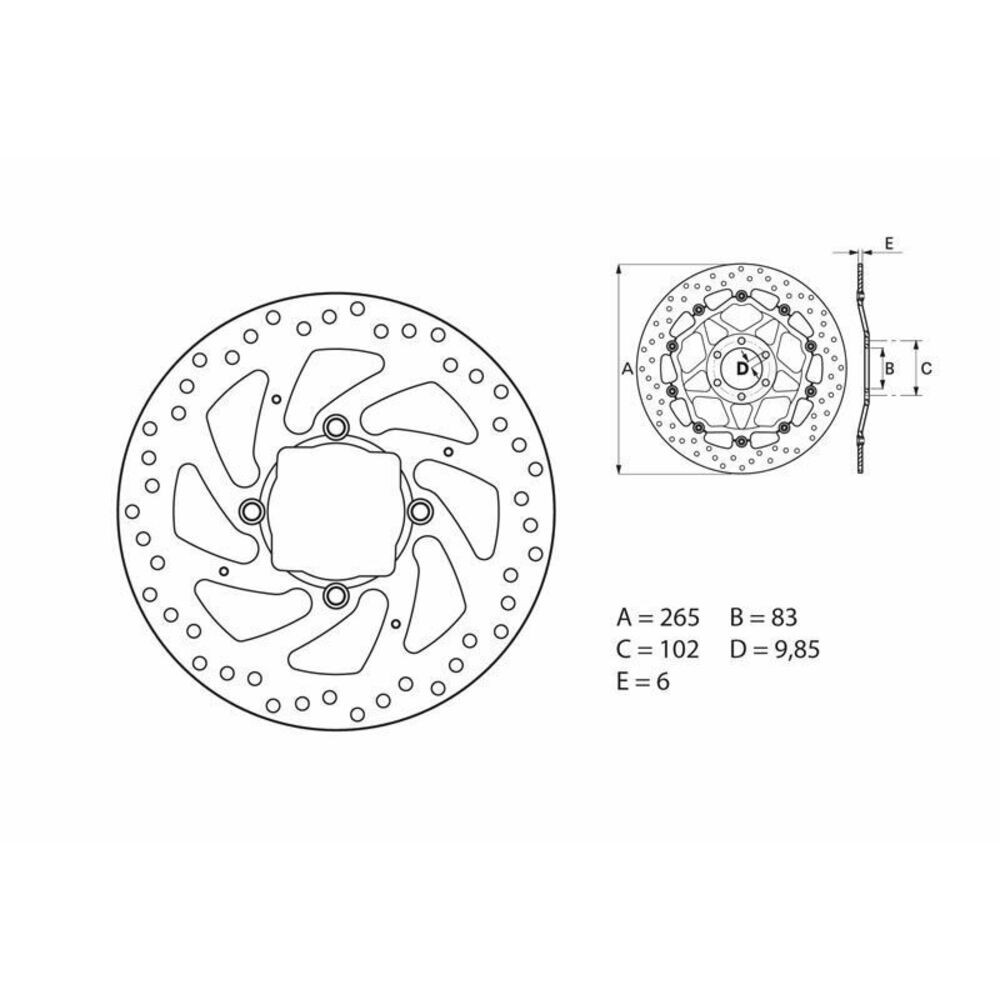 Brembo Series Gold Round Fixed Brake Disc For Motorcycle Parts Accessories