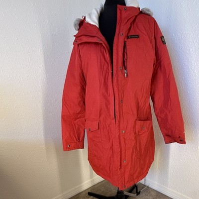 New Columbia Suttle Mountain Long Insulated Women's XL Jacket Red Lily