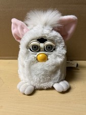 Vintage 1999 Furby Babies White Pink Ears Tiger Electronics Model 70-940 WORKS
