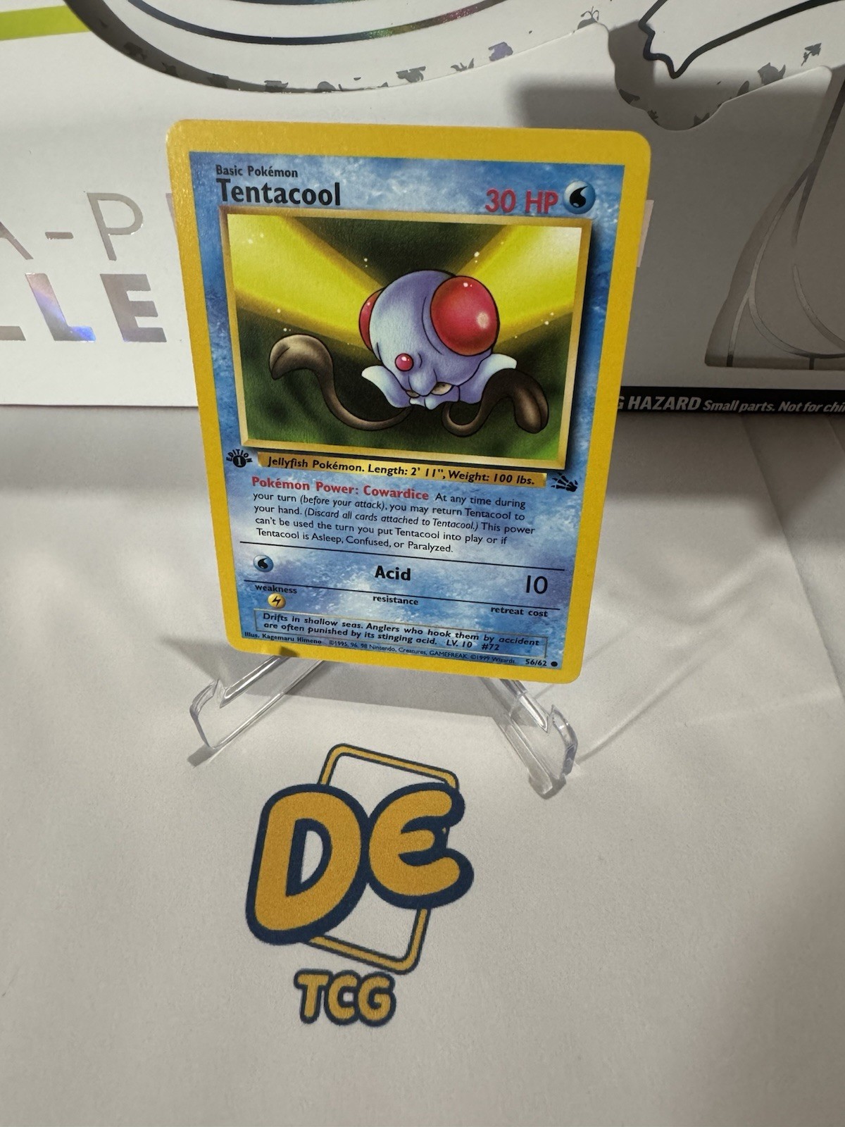POKEMON TENTACOOL 56/62 1ST EDITION FOSSIL NM NEAR MINT