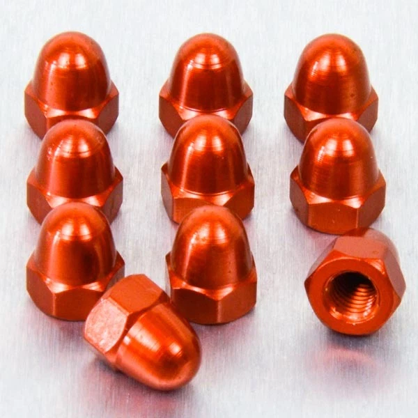 PRO-BOLT Ecrou dome Aluminium M6 (Din 1587) Pack x 10 Orange