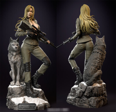 Sniper wolf Girl Model Kits Unpainted 3D Printing Garage Kit 1/8 Scale H24CM