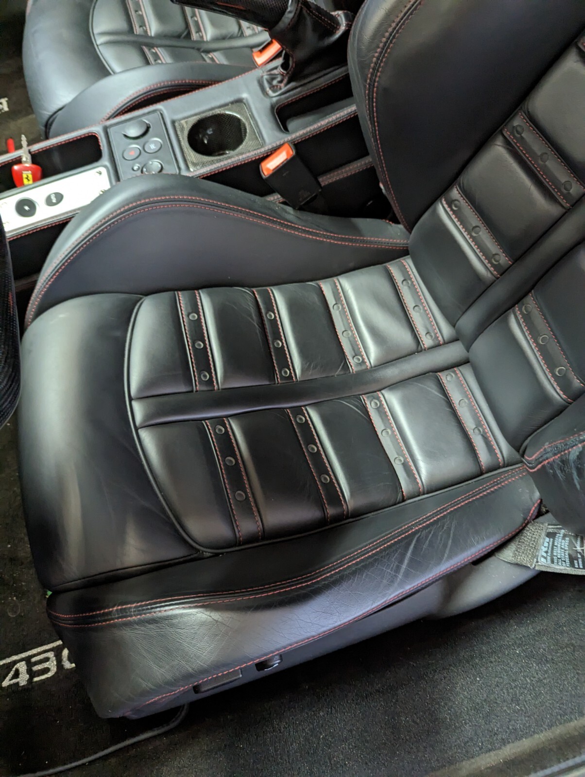 Ferrari F430 Daytona Power Seats - Left Right Black w/ Red Stitching