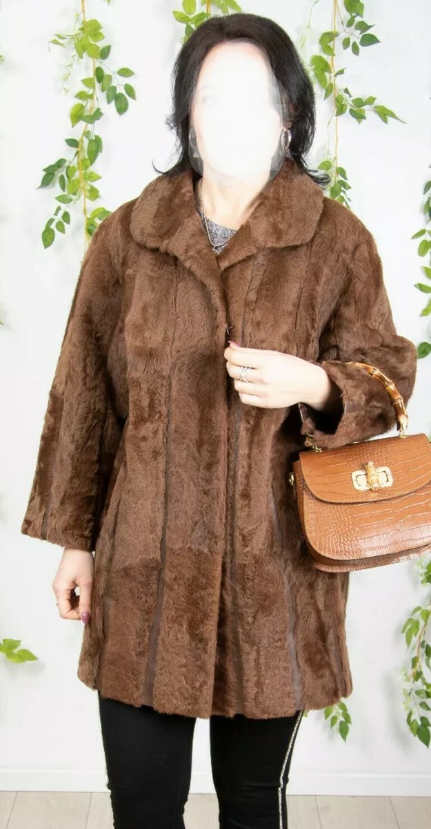 M-XL Gorgeous Persian Real Broadtail Coat Luxury Leather/Fur