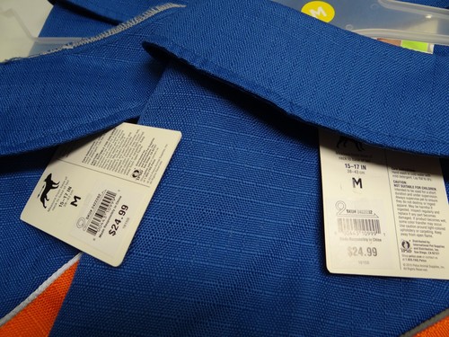 Good 2 Go Size Medium M Warm & Waggin' Reflective Sport Jacket Dog Blue & Orange - Picture 4 of 5