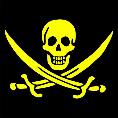 Jolly Roger Calico Jack Rackham Pirate Decal Sticker Die Cut - Many Colors/Sizes - Picture 4 of 15