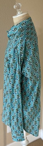 EMILY JOUBERT WOMENS Luxe Floral Block Print Button Down Pocket Shirt 42 L 12 14 - Picture 3 of 8