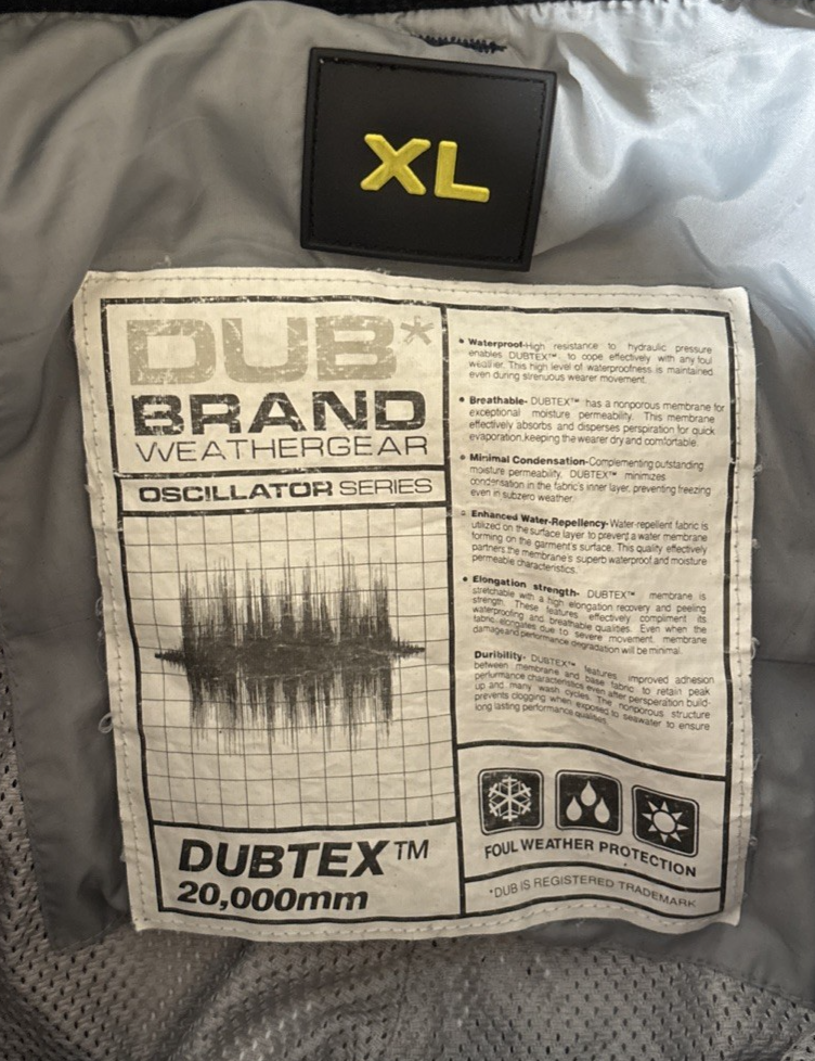 Dub Brand Weather Gear XL Blue Pants Oscillator Series Dubtex