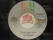Promo! Jay Booker – The Mule Won't Move / Same, 45 RPM VG+ (1M)