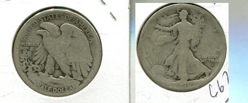 1916 D WALKING LIBERTY SILVER HALF DOLLAR GOOD 6672S