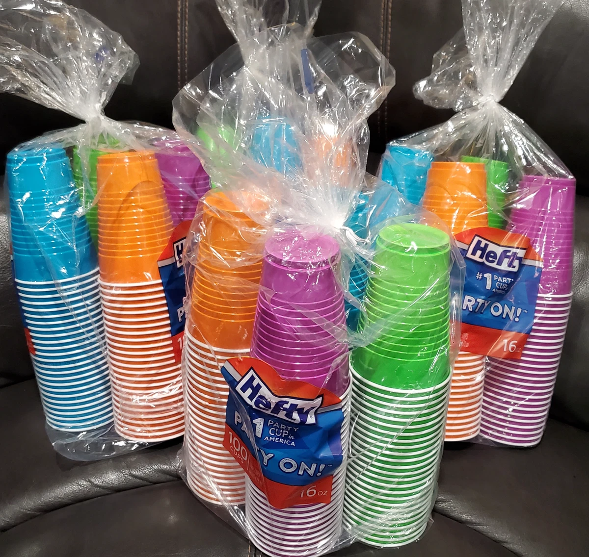 Hefty Party On! 16 oz Assorted Colors Disposable Plastic Cups