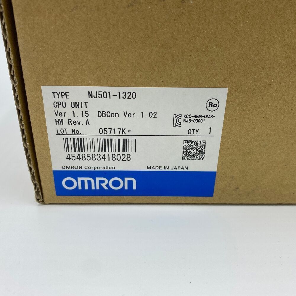 1PC New Omron NJ501-1320 CPU Unit PLC NJ5011320 Expedited Shipping