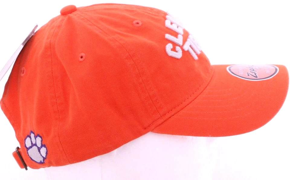 NEW Clemson Tigers Orange Embroidered Zephyr Adjustable Strap chino Hat Cap OSFA - Image 4 of 4