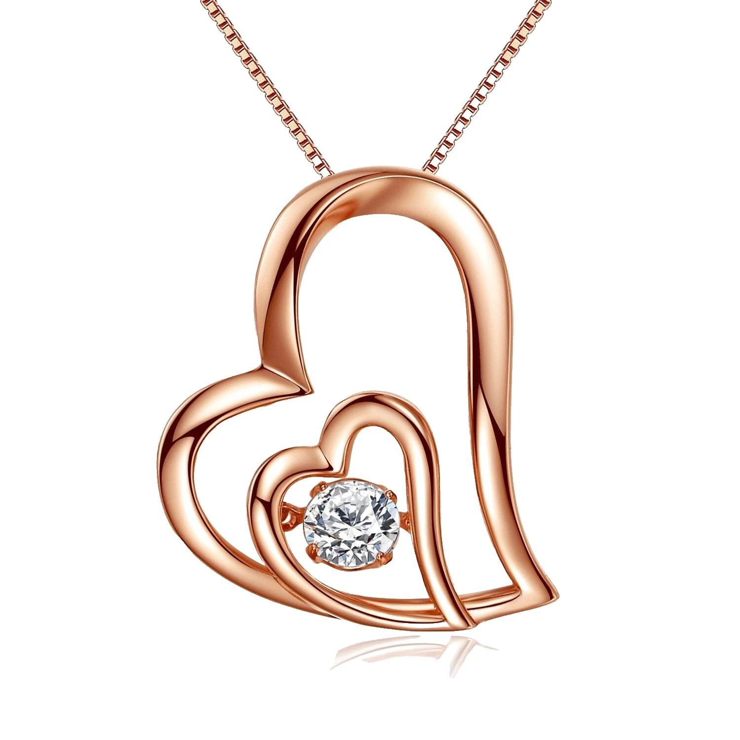 Chapado en oro rosa piedra turquesa Moda Collares y Colgantes