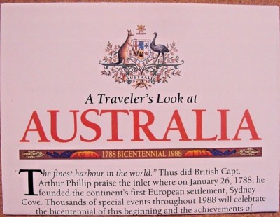 National Geographic Februar 1988 Karte A Traveler's Look At Australia 1788 -