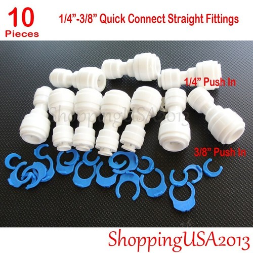 10Pcs 1/4-3/8 Quick Connect Straight Fitting Connector Push In Water Filter - Picture 9 of 11