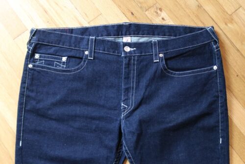 True Religion Slim Jeans Men's 46 x 35 Dark Denim Straight Leg Buddha World Tour - Picture 2 of 7