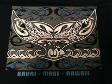 KAUAI MAUI HAWAII BLACK VINTAGE T-SHIRT SMALL