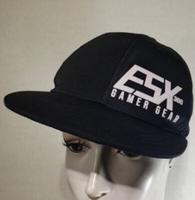 ESX 360 Gamer Gear Baseball Cap Black Hat Youth One Size Snap Adjusts Flat Bill