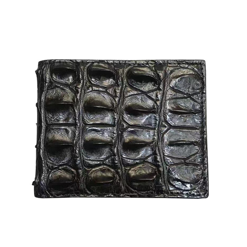 BLACK Genuine Alligator, Crocodile Leather Skin Men's Bifold Wallet image 4
