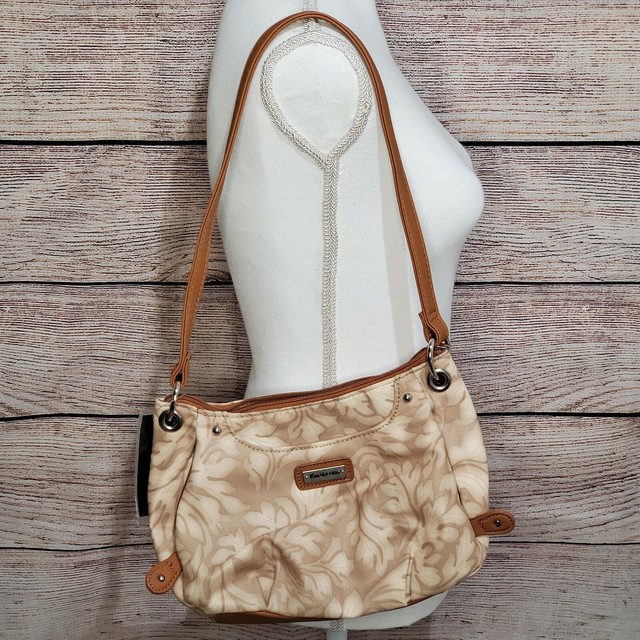 Kim Rogers Womens Handbag Purse Pocket Book Botanical Taupe Multi