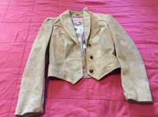 Vtg Ms Pioneer Khaki Leather Jacket Women’s Sz 6