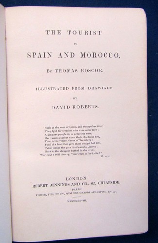Roscoe The Tourist in Spain and Morocco 1838 Landeskunde Ortskunde Reise sf - Bild 2 von 8