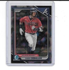 2024 BOWMAN SAPPHIRE SABIN CEBALLOS RC BLACK REFRACTOR # 8/10 BRAVES