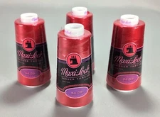 Maxi-Lock Serger Thread # 45136 Poppy Red Polyester 3000 Yards Lot of 4 New