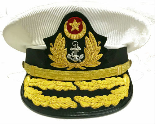 PAKISTAN NAVY ADMIRAL OFFICIAL WHITE HAT MOST SIZES CP MADE QUALITY