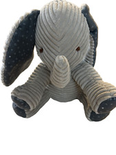 Baby Lovey 8  Bunnies By The Bay Elephant Gray Corduroy Blue