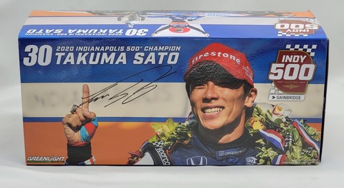 Takuma Sato 2020 doble firmado Greenlight Honda Indy 500 Win Indy Car diecast 1/18 - Imagen 20 de 22