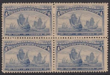 1893, Sc 233 - COLUMBUS - BLOCK OF 4 - MH
