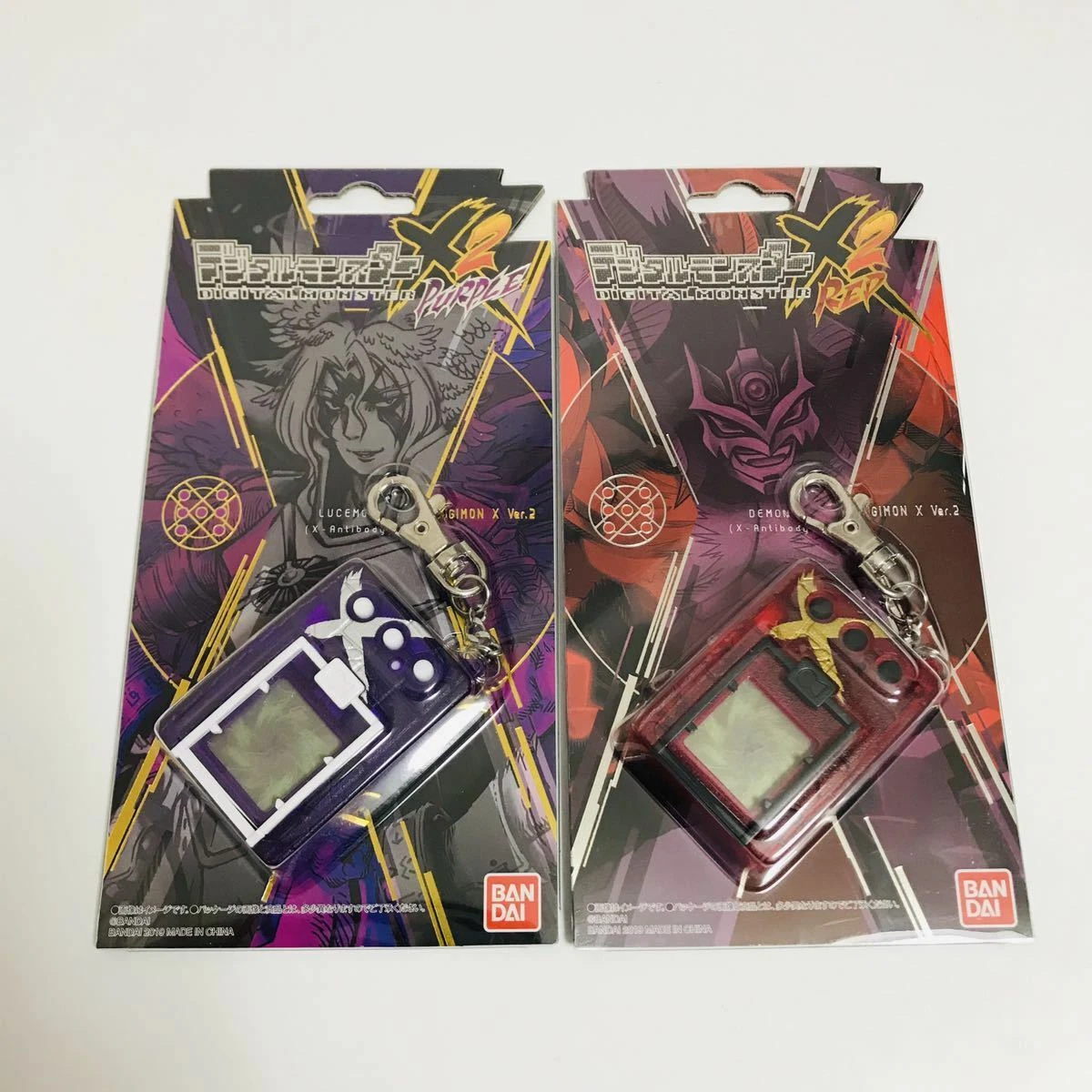 Digimon Digital Monster X2 Red & Purple Bandai Set of 2